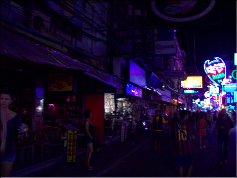 Walking Street's A Go-Go Clubs in the dark