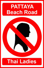 No Thai Ladies on Pattaya's Beach Promenade!