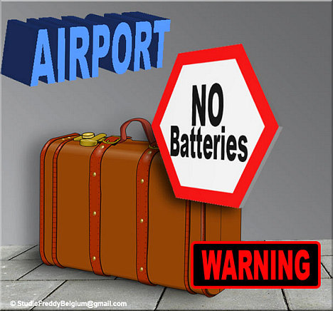 Batteries are not allowed in your luggage
