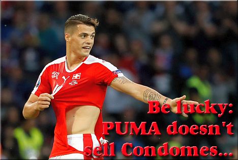 Puma sold tearing uniforms to Switzerland's National Football Team for about 5'600 Baht/set.