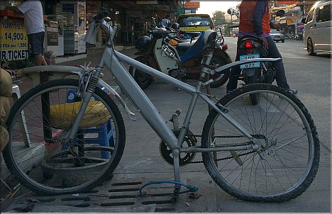 Bicycle, after riding on Pattaya Streets