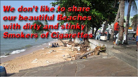 Pattaya Mayor announces heavy 5'000 Baht penalties for those smoking on a Beach